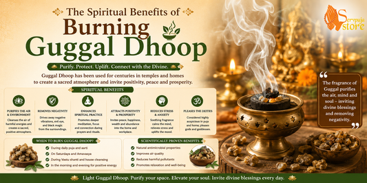 Burning Guggal dhoop during Hindu worship for spiritual purification, positive energy, and divine blessings