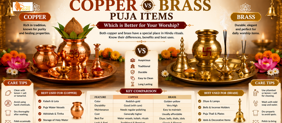Copper vs Brass Puja Items