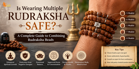 Devotee wearing multiple Rudraksha beads according to traditional spiritual guidelines.