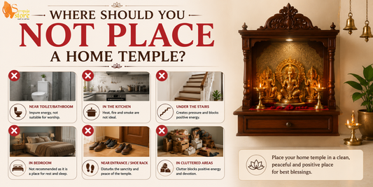 A beautifully arranged home temple placed in a Vastu-compliant location inside a modern home