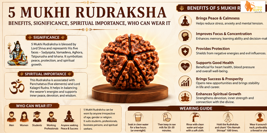 5 Mukhi Rudraksha Benefits: Significance, Spiritual Importance, Who Can Wear It Wearing Guide