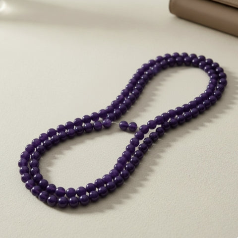 Mystic Amethyst Necklace Mala – Aura of Positivity