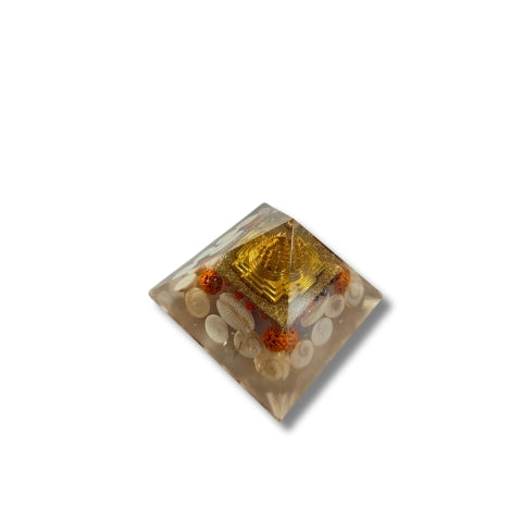 Rudraksha & Shell Orgonite Pyramid