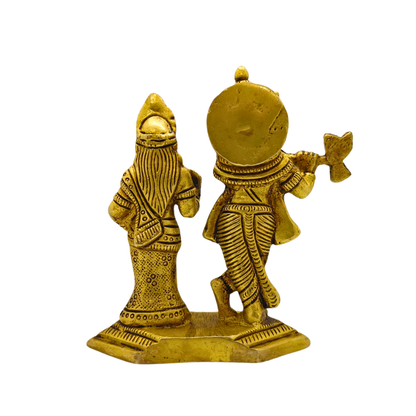 Small Brass Radha Krishna Idol – 5 Inch Decorative Statue for Home Temple & Puja Decor