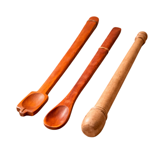 Traditional Wooden Pooja Spoon Set
