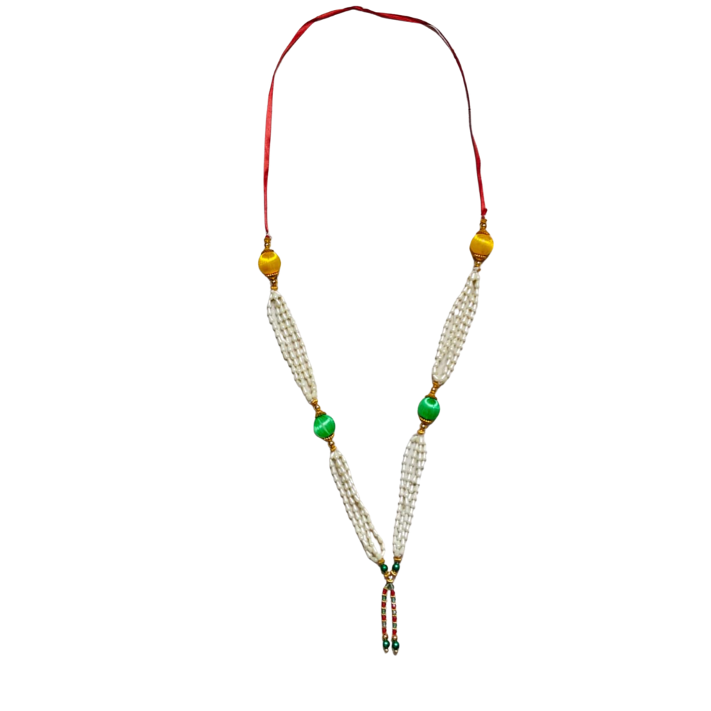 Traditional Pearl Beads Decorative Mala with Multicolor Latkan | Festive & Wedding Use