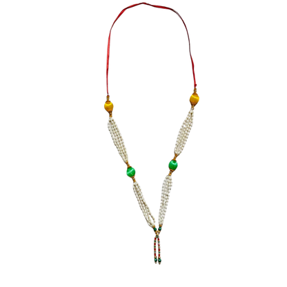 Traditional Pearl Beads Decorative Mala with Multicolor Latkan | Festive & Wedding Use