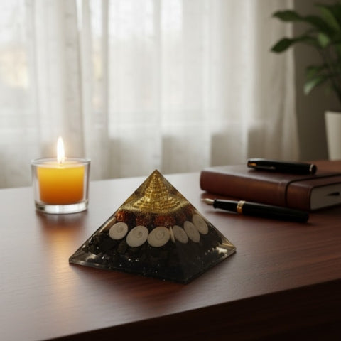 Cowrie Shell Energy Orgonite Pyramid