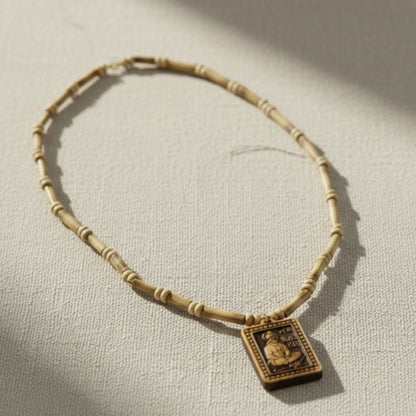 Sacred Tulsi and Wood Mix Sant Kanthi Mala For Mantra with Holy Pendant