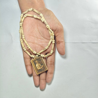Sacred Tulsi and Wood Mix Sant Kanthi Mala For Mantra with Holy Pendant