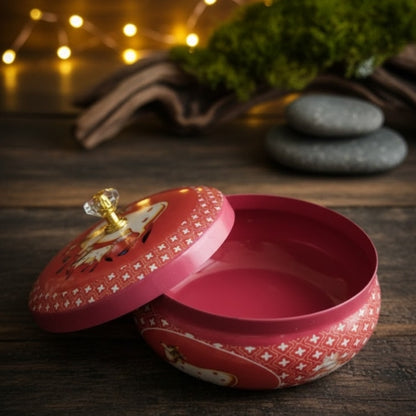 Handcrafted Pink Cow Motif Box