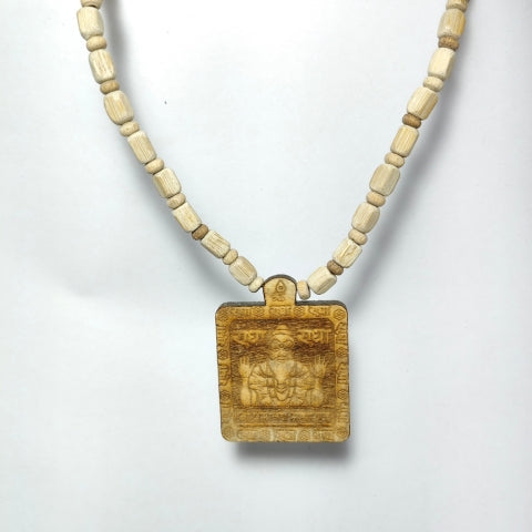 Divine Shree Radha Printed Wooden Kanthi Mala For Mantra