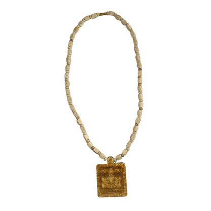 Divine Shree Radha Printed Wooden Kanthi Mala For Mantra