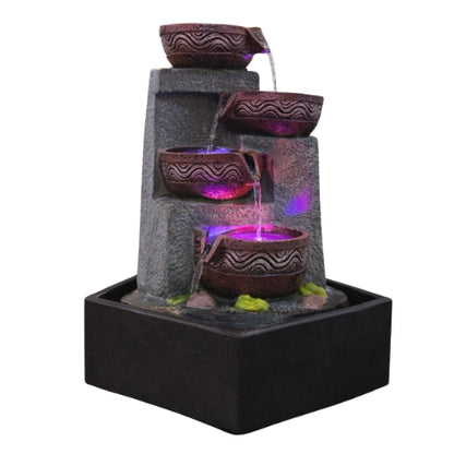 Modern Multi-Tier LED Waterfall Fountain for Home Décor