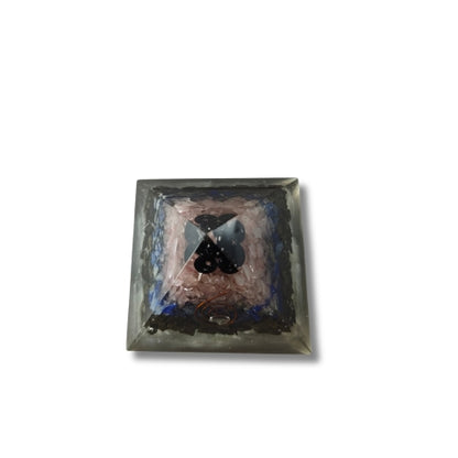 Amethyst & Black Tourmaline Orgone Pyramid