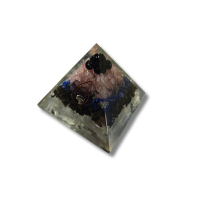 Amethyst & Black Tourmaline Orgone Pyramid