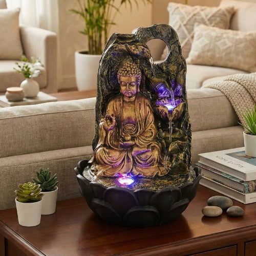 Premium Vitarka Mudra Buddha LED Fountain for Home