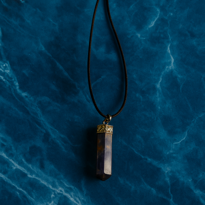 lapis lazuli Crystal Hexagon Point Pendant