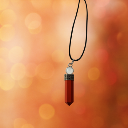 Red Jasper Hexagon Point Pendant