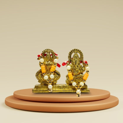 Shubh Lakshmi Ganesh Brass Idol – Blessings of Wealth & Wisdom