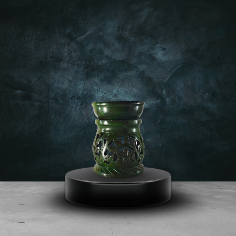 Handcrafted Green Marble Oil Diffuser – Elegant Aroma Burner