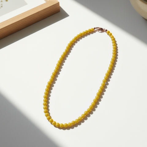 Golden Yellow Bead Necklace – Elegant Handmade Jewelry