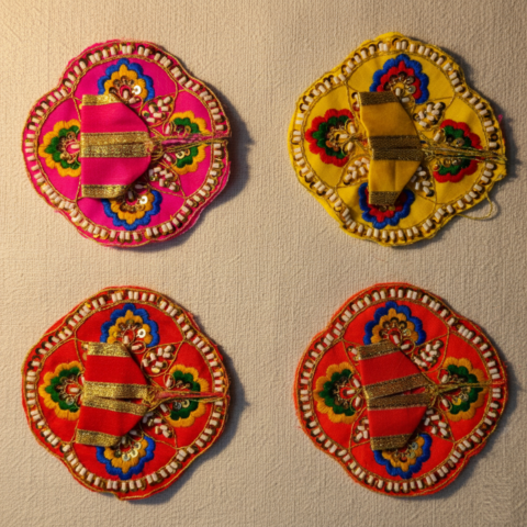 Divine Krishna Paushak – Traditional Round Embellished Dress