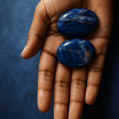 Lapis Lazuli Calm Clarity Palm Stone Set