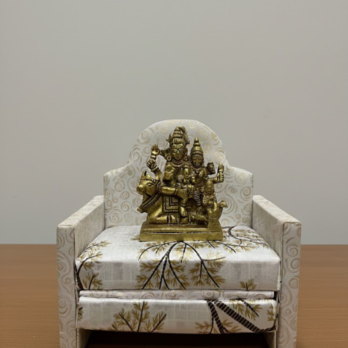 Sacred Brass Shiv Parivar Sofa Singhasan Idol Combo