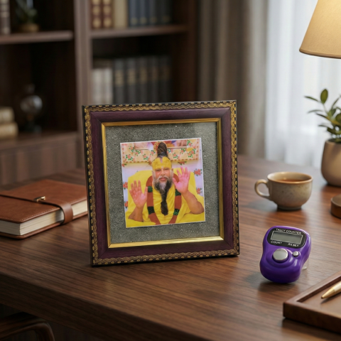 Spiritual Pyrite Frame with Digital Jaap Counter Combo