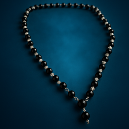 Divine Karungali Protection Mala with German Silver Capping