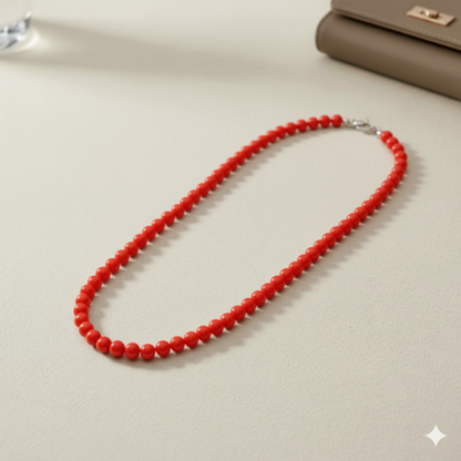 Stylish Red Beaded Necklace – Fashion Jewelry for Women