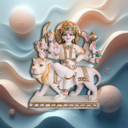 Shakti Roop Maa Durga Statue – Handmade Lion Rider Murti for Home & Office