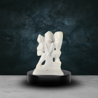 Small White Marble Hanuman Idol – Handcrafted Spiritual Home Décor Statue
