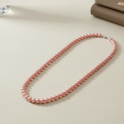 Elegant Pink Pearl Necklace for Women – Classic Jewelry Gift | No Bag Service