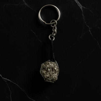 Golden Pyrite Wealth Tumble Keychain