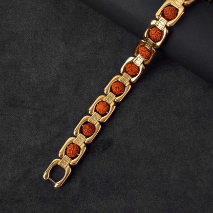 Gold Plated Rudraksha Bracelet (Artificial)