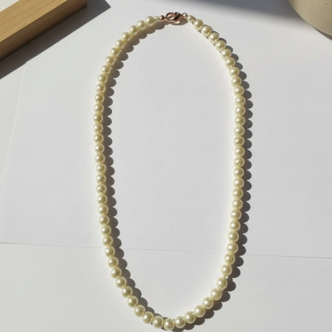 Classic White Pearl Beaded Necklace