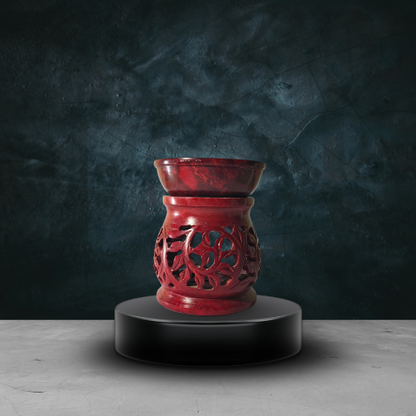 Handcrafted Red Marble Oil Diffuser – Decorative Aroma Burner