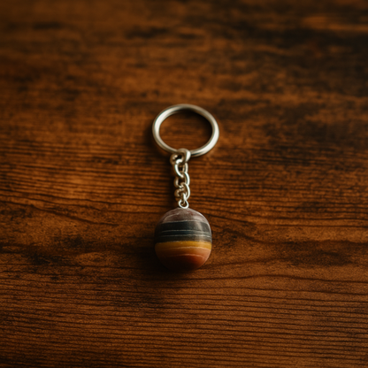 7 Chakra Banded Agate Energy Tumble Keychain