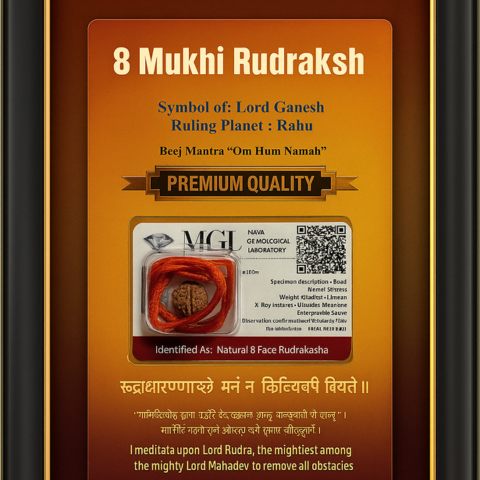 Ganesh Wisdom 8 Mukhi Rudraksha (Certified)