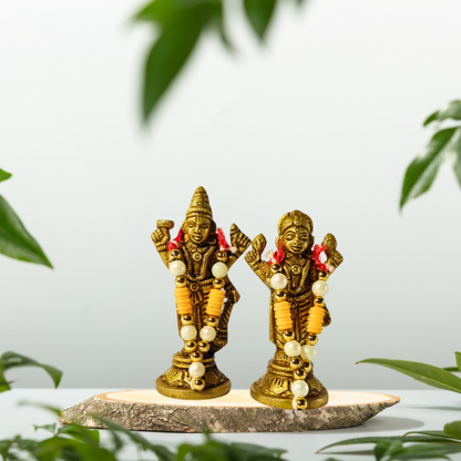 Holy Lakshmi Narayan Standing Brass Idol – Grace of Fortune & Preservation