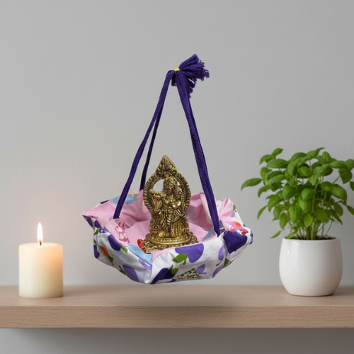 Mini Krishna Jhula with Decorative Cloth Swing