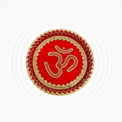 Divine Om Design Plate – Temple Decoration Thali