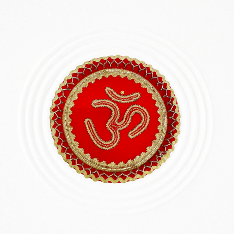 Divine Om Design Plate – Temple Decoration Thali