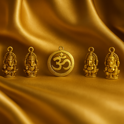 Auspicious Ganesha Om Diya Charm Set