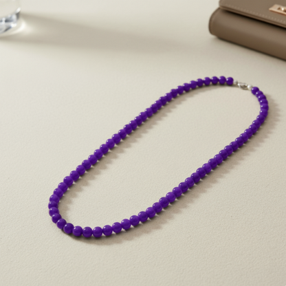 Regal Violet Bead Necklace – Classic Artisan Jewelry