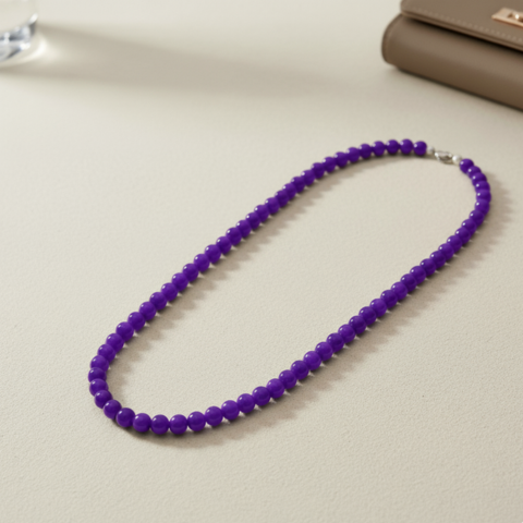 Regal Violet Bead Necklace – Classic Artisan Jewelry
