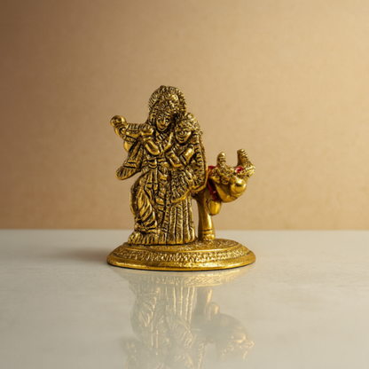 Radiant Krishna & Cow Blessing Statue