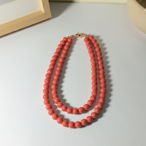 Royal Coral Crystal Mala – Vitality & Grace